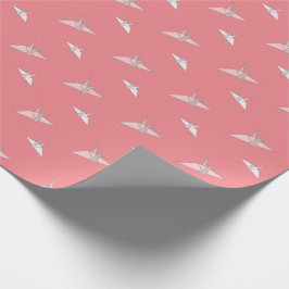Origami Paper Cranes Lachs Pink Wrapping Paper Geschenkpapier