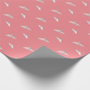 Origami Paper Cranes Lachs Pink Wrapping Paper Geschenkpapier