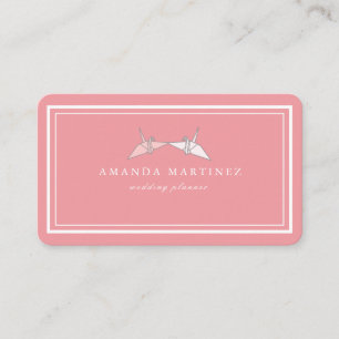 Origami Paper Cranes Pink Business Card Visitenkarte