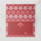 Origami Paper Cranes & Red Sakura Asiatische Hochz Platzkarte (Außenseite Aufgefaltet)