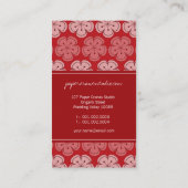 Origami Paper Cranes & Red Sakura Kirschblüten Visitenkarte (Rückseite)