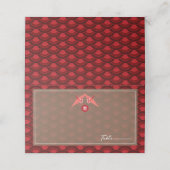 Origami Paper Cranes & Red Scallops Asiatische Hoc Platzkarte (Außenseite Aufgefaltet)