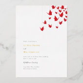 Origami Paper Cranes Wedding Folieneinladung (Vorderseite)