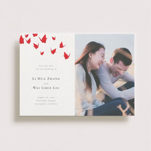 Origami Paper Cranes Wedding Save The Date