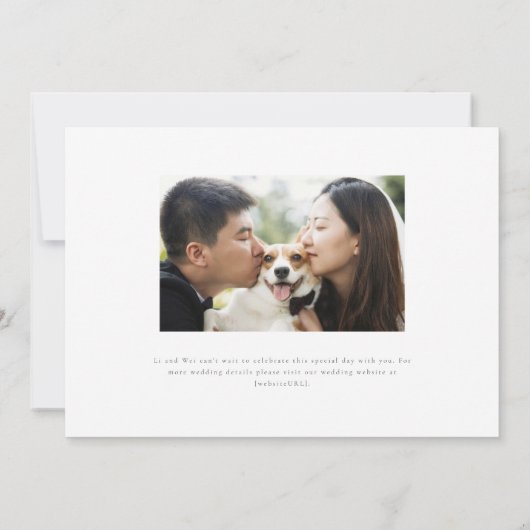 Origami Paper Cranes Wedding Save The Date (Rückseite)