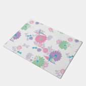 Origami Paper Crans und Blume Fußmatte (Schrägansicht)