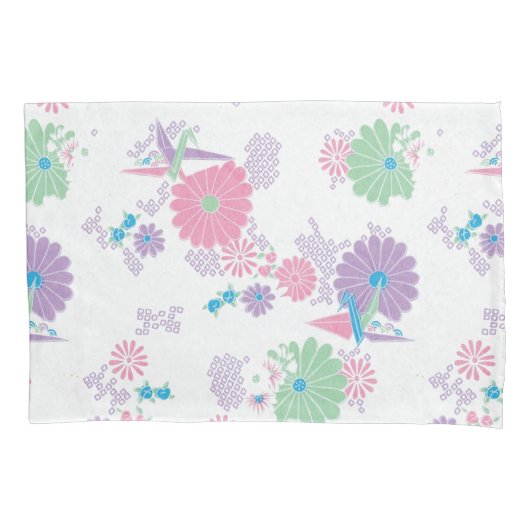 Origami Paper Crans und Blume Kissenbezug (Vorderseite)