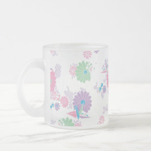Origami Paper Crans und Blume Mattierte Tasse