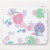 Origami Paper Crans und Blume Mousepad (Vorne)