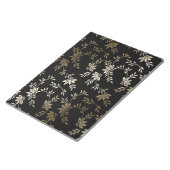 Origami Paper Leaf Floral Black Gold Notepad Notizblock (angewinkelt)