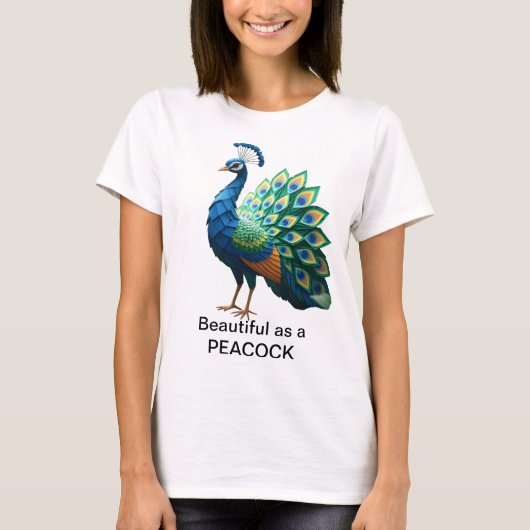 Origami Peacock T-shirt women's (Vorderseite)