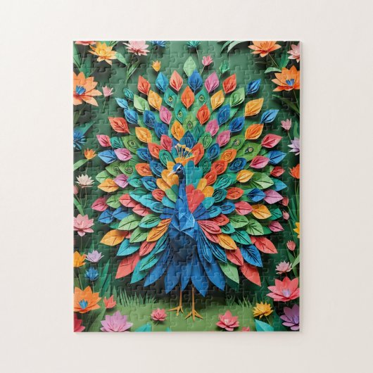 Origami-Pfau Puzzle (Vertikal)