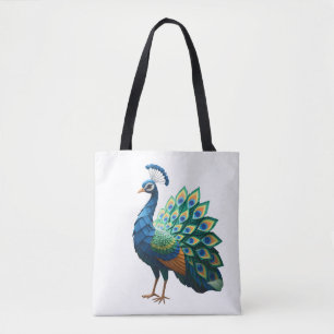 Origami-Pfau-T-Shirt Damen Tasche