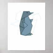 Origami Pinguin als Papierform Poster (Vorne)