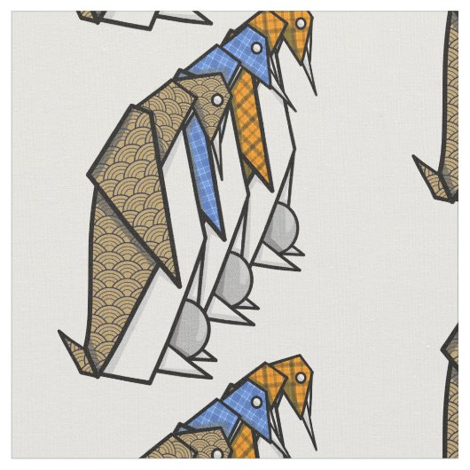 Origami Pinguine schützen ihre Eier Stoff (Nahaufnahme)