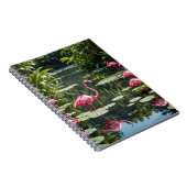 Origami Pink Flamingo Zurück zur Schule Notizblock (Rechte Seite)