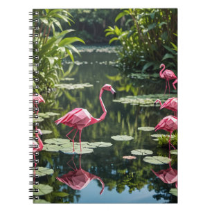 Origami Pink Flamingo Zurück zur Schule Notizblock