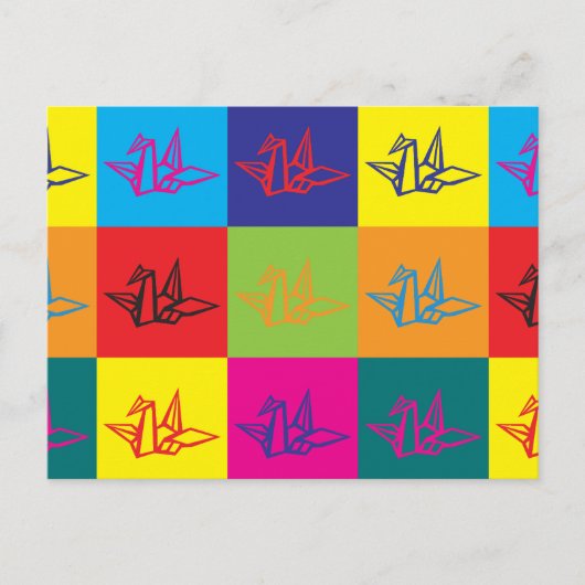 Origami Pop Art Postkarte (Vorderseite)