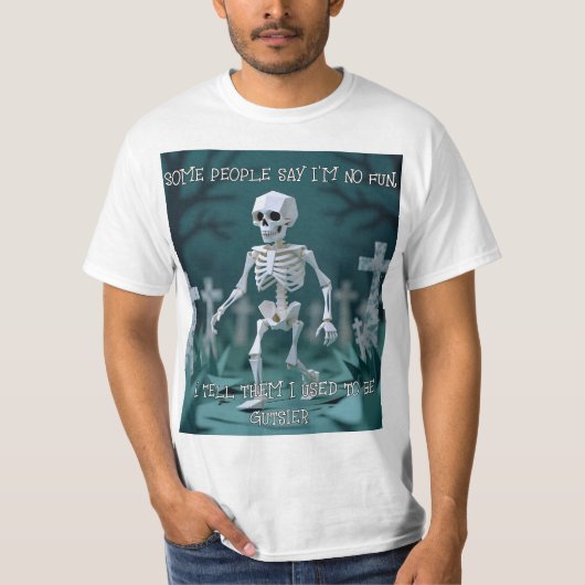 Origami Punny Skeleton Halloween  T-Shirt (Vorderseite)