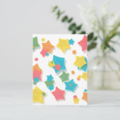 Origami Rainbow Stars Einladung (Stehend Vorderseite)