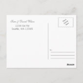 Origami rote Krane Hochzeit Danke Postkarte (Rückseite)