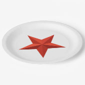 Origami roter Stern Pappteller (Schrägansicht)