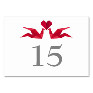 Origami-Rotkrane Hochzeitskrane für Tischnummern