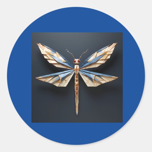 Origami Runder Aufkleber (Vorderseite)