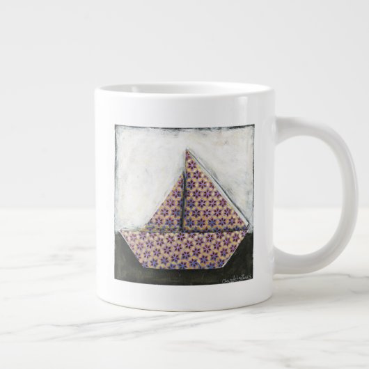 Origami Sailboat auf dem Star Design Paper Jumbo-Tasse (Rechts)