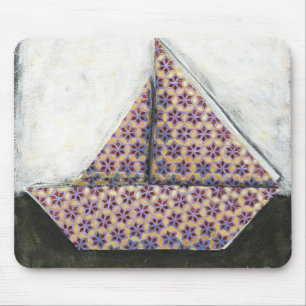 Origami Sailboat auf dem Star Design Paper Mousepad