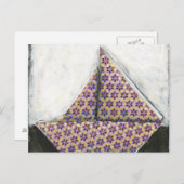 Origami Sailboat auf dem Star Design Paper Postkarte (Vorne/Hinten)