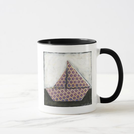 Origami Sailboat auf dem Star Design Paper Tasse (Rechts)