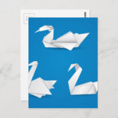 Origami-Schwäne Postkarte (Vorne/Hinten)