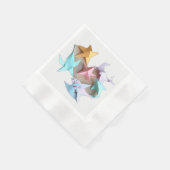 Origami Sea Creatures with Pastel Waves Serviette (Ecke)