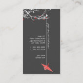 Origami - Silhouette der Rotkrane Visitenkarte (Rückseite)