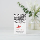 Origami - Silhouette der Rotkrane Visitenkarte (Stehend Vorderseite)