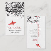 Origami - Silhouette der Rotkrane Visitenkarte (Vorne/Hinten)