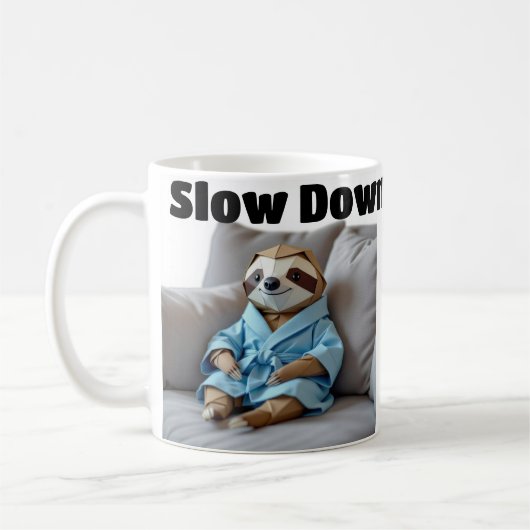 Origami Sloth "Slow Down" Kaffeetasse (Links)