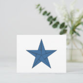 Origami Star - Blau Postkarte (Stehend Vorderseite)