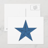 Origami Star - Blau Postkarte (Vorne/Hinten)