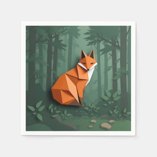 Origami Style Fox Serviette (Vorderseite)