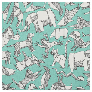 Origami-Tier Ditsy Mint Stoff