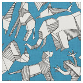 Origami-Tier Götzenblau Stoff (Nahaufnahme)