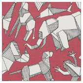 Origami-Tier Götzenrot Stoff (Nahaufnahme)