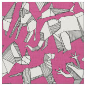 Origami-Tier-Grube rosa Stoff (Nahaufnahme)