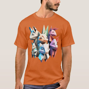 Origami-Tiersammlung Farbversion T-Shirt