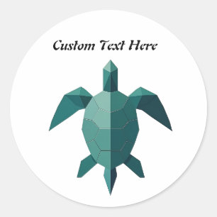 Origami Turtle Beach Art Runder Aufkleber
