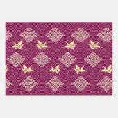 Origami und Seigaiha Pattern Geschenkpapier Set (Vorderseite 2)