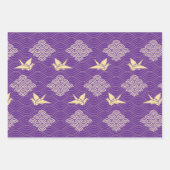 Origami und Seigaiha Pattern Geschenkpapier Set (Vorderseite)