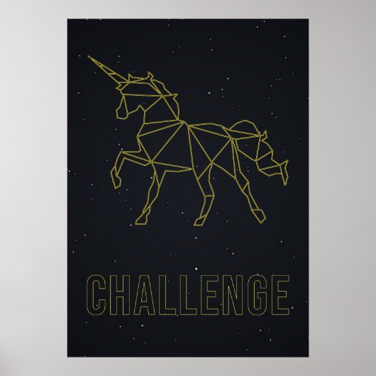 Origami unicorn Pferdebestätigung Plakat Herausfor (Vorne)